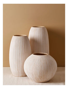Harvey Ceramic Vase 24cm in Beige