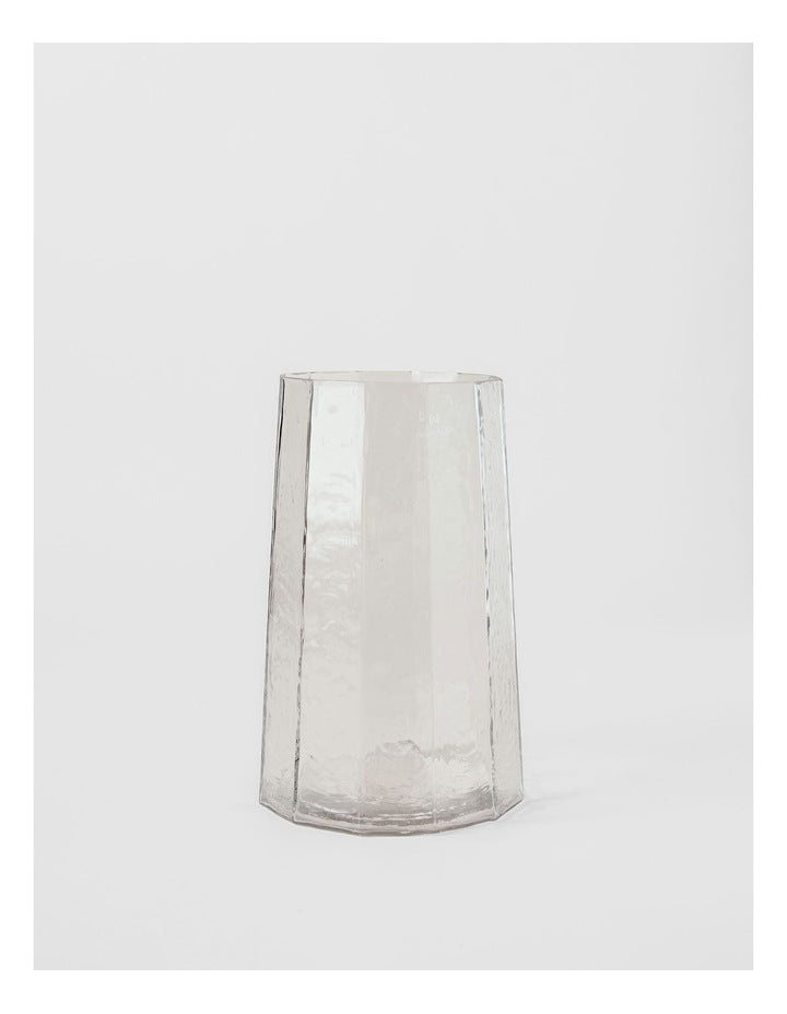 Palmer Hammered Glass Vase 25cm in Clear