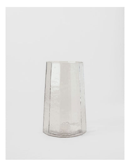 Palmer Hammered Glass Vase 25cm in Clear