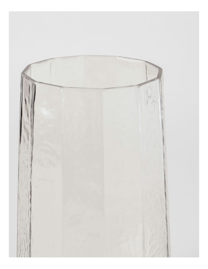 Palmer Hammered Glass Vase 25cm in Clear