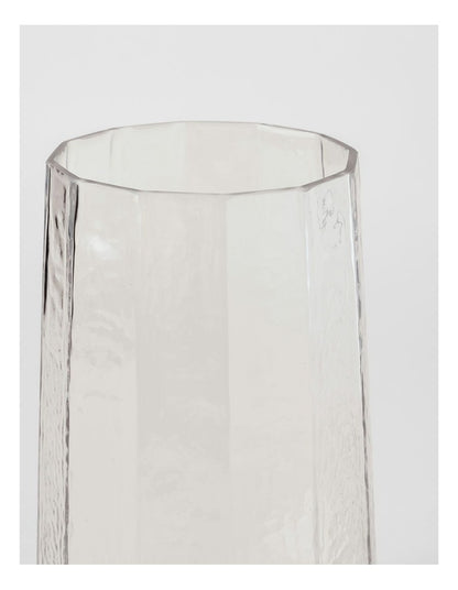 Palmer Hammered Glass Vase 25cm in Clear