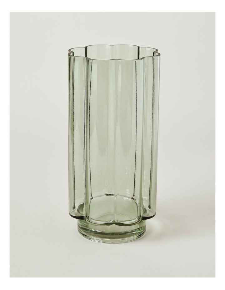 Arbor Ribbed Vase 30cm in Green