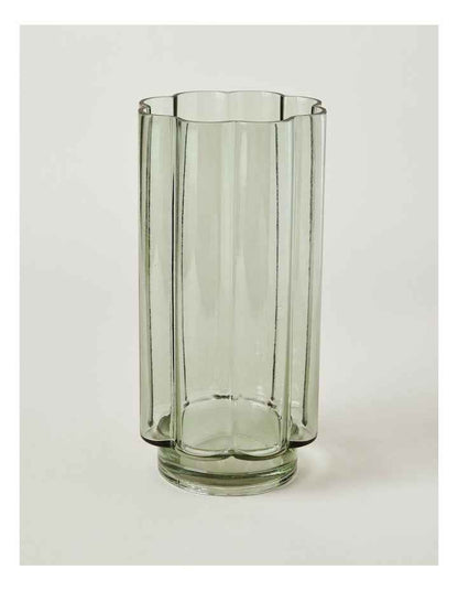 Arbor Ribbed Vase 30cm in Green