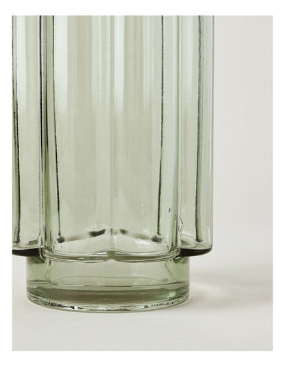Arbor Ribbed Vase 30cm in Green