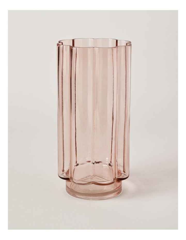Arbor Ribbed Vase 30cm in Pink