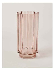 Arbor Ribbed Vase 30cm in Pink
