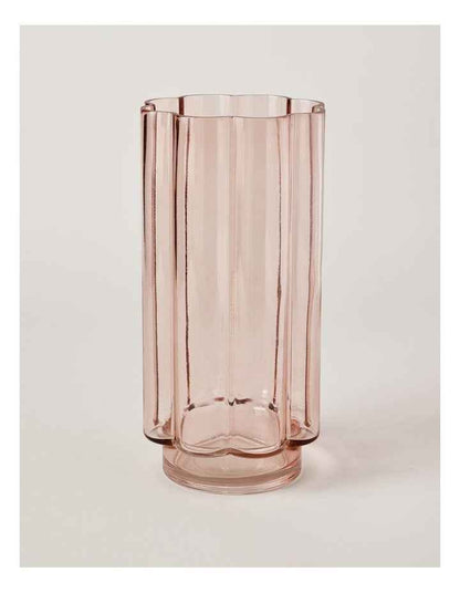 Arbor Ribbed Vase 30cm in Pink