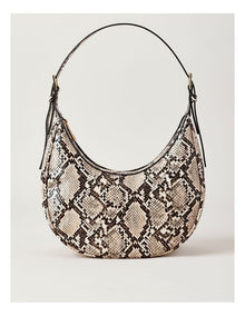 Shay Snake Hobo Bag in Brown