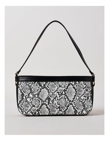 Lacey Snake Shoulder Bag in Black