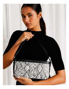 Lacey Snake Shoulder Bag in Black