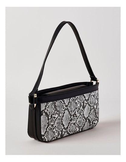 Lacey Snake Shoulder Bag in Black