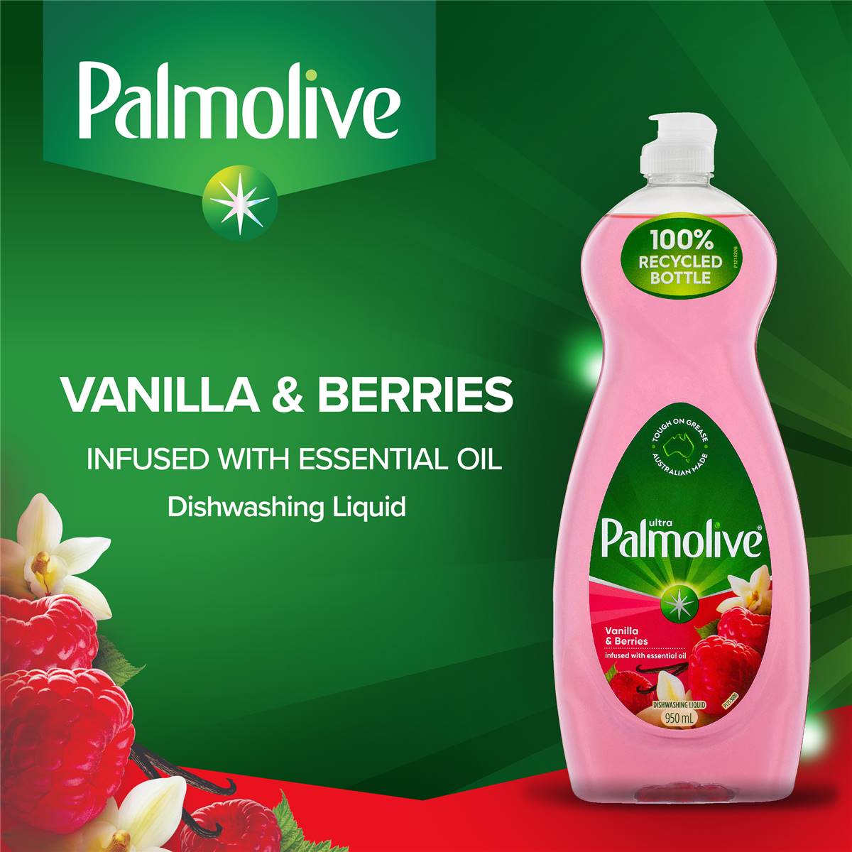 Palmolive Dishwashing Liquid Vanilla & Berries - Ultra 950ml