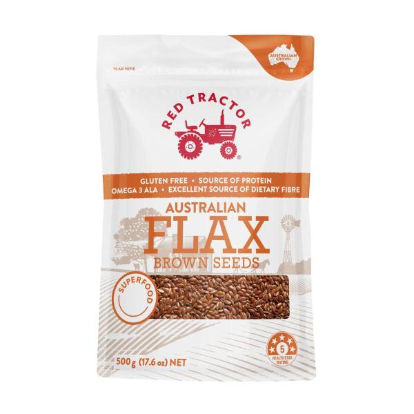 RED TRACTOR AUSTRALIAN BROWN FLAXSEED:500G