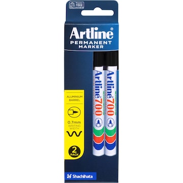 Artline Permanent Marker 700 Black 2 pack