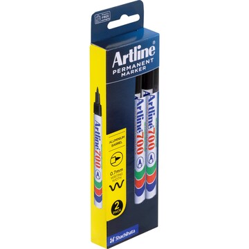 Artline Permanent Marker 700 Black 2 pack