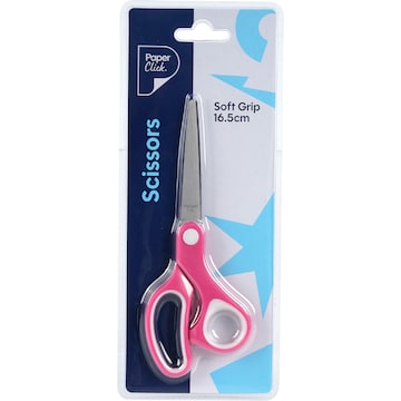 Paperclick Scissors with Soft Grip 17cm Assorted each