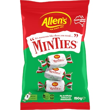 Allen's Minties Mint Chewy Lollies Bag 150g