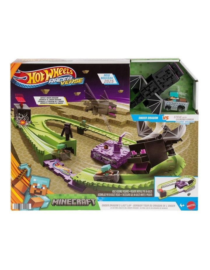 Racer Verse Minecraft Track Set and Die-Cast Diamond Armor Steve