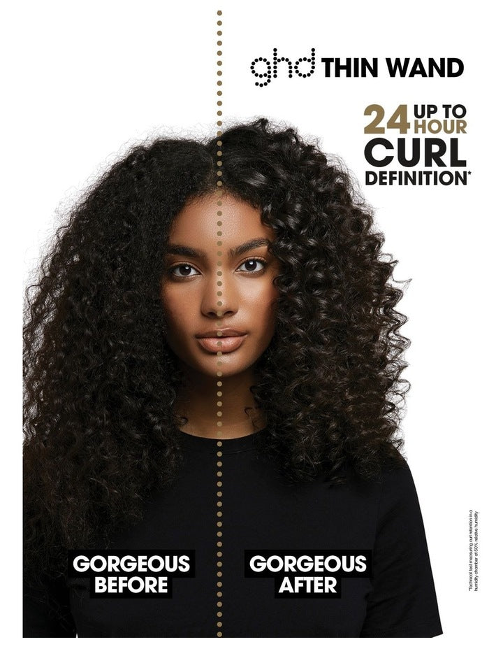 Thin Wand 14mm Hair Curling Wand in Black