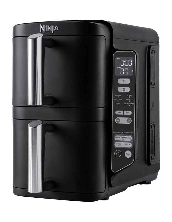 Double Stack XXL 2 Drawer Air Fryer 7.6L SL300ANZ in Black/Satin Silver