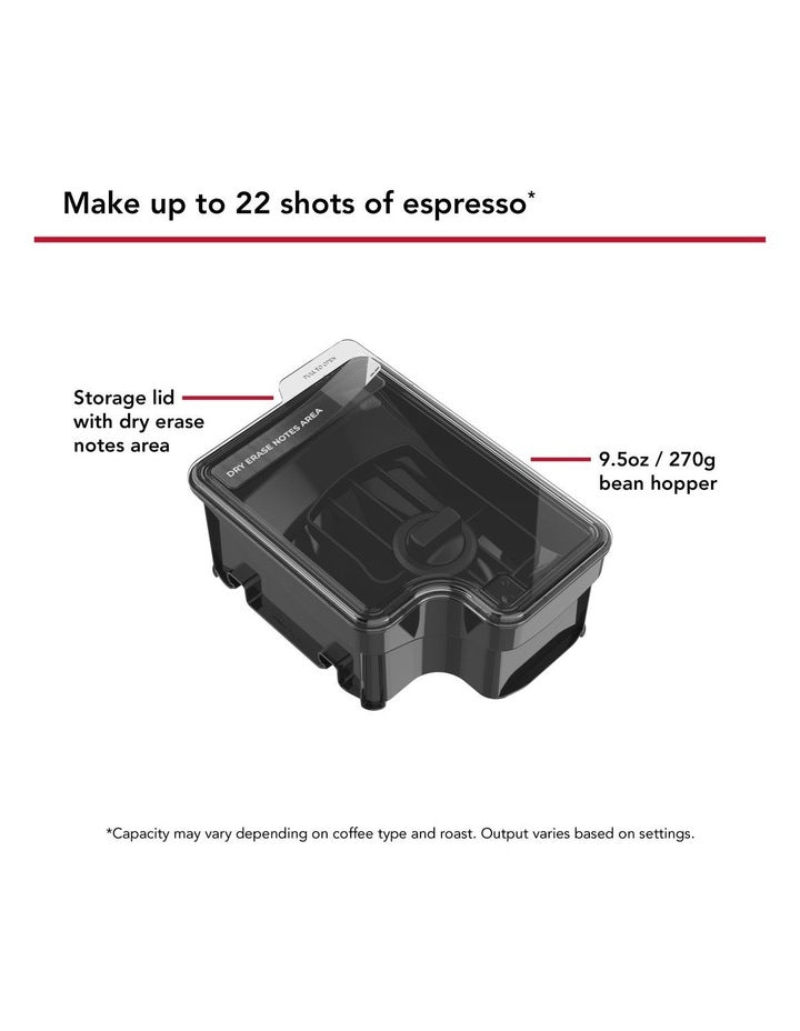 Bean Hopper With Storage Lid KESRBHF in Black