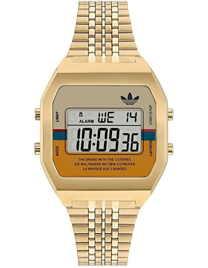 Digital Two Multicolor Mask IP Sst Bracelet in Yellow/Gold