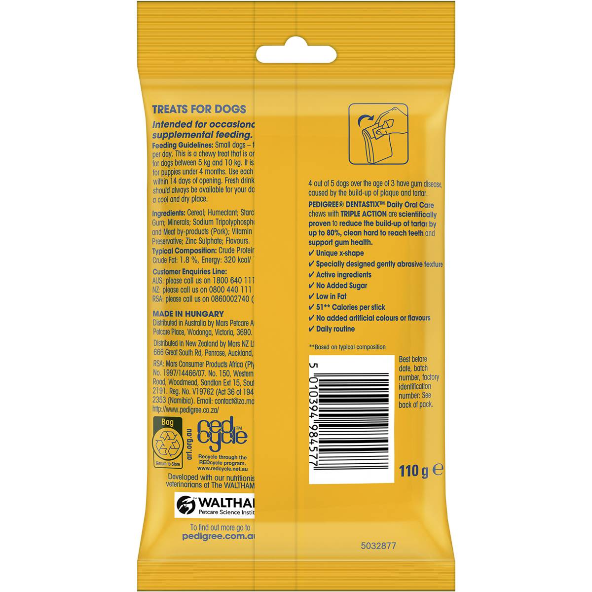Pedigree DentaStix Small Dental Dog Treats Daily Oral Care Chews 7 pack