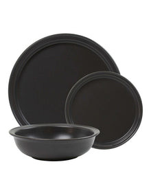 Helm Dinner Set 12 Pieces in Black