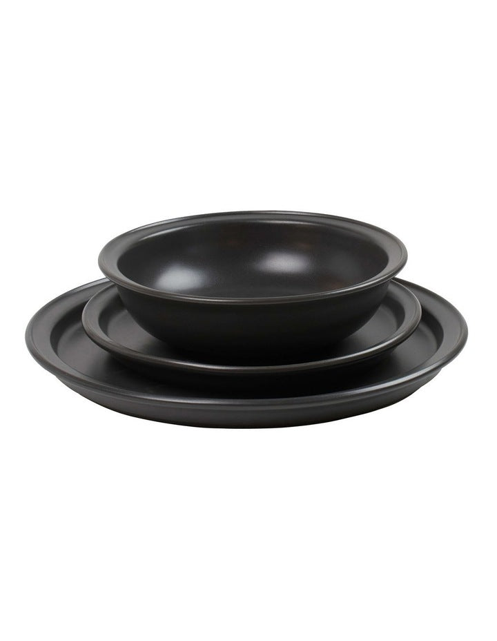 Helm Dinner Set 12 Pieces in Black
