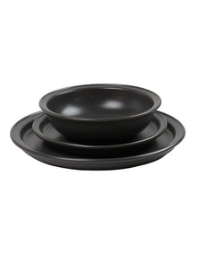 Helm Dinner Set 12 Pieces in Black