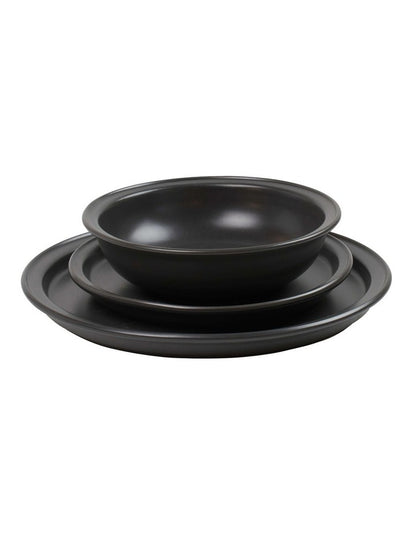 Helm Dinner Set 12 Pieces in Black
