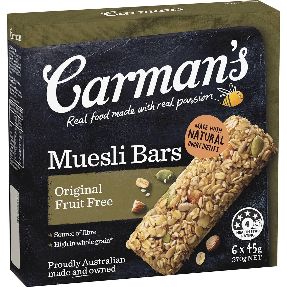 Carman's Muesli Bars Original Fruit Free 6 pack