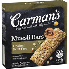 Carman's Muesli Bars Original Fruit Free 6 pack