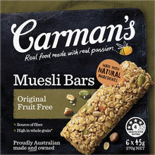 Carman's Muesli Bars Original Fruit Free 6 pack