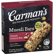 Carman's Muesli Bars Classic Fruit & Nut 6 pack