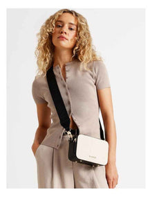 Budapest Crossbody Bag in Black Canvas Combo