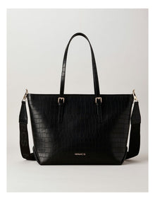 Beirut Croc Tote Bag in Black