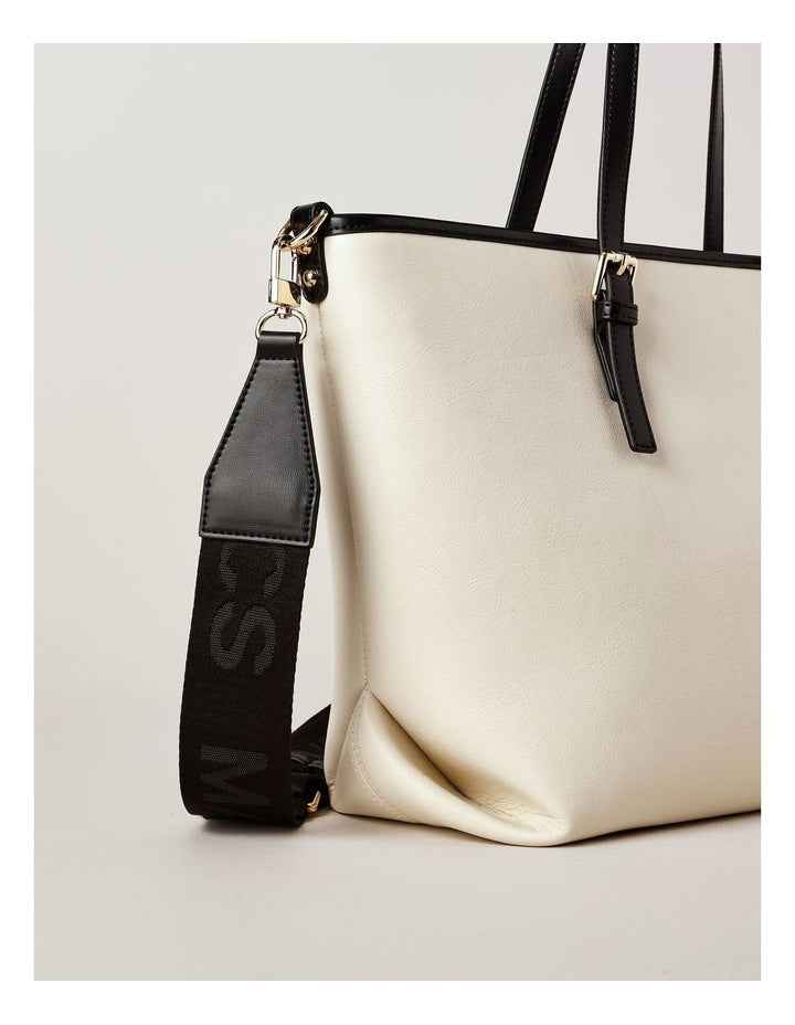 Beirut Tote Bag in Vanilla/Black