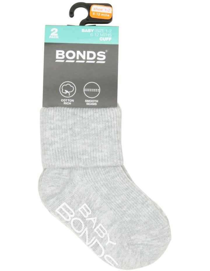 Baby Classics Cuff Socks 2 Pack in Grey Marle