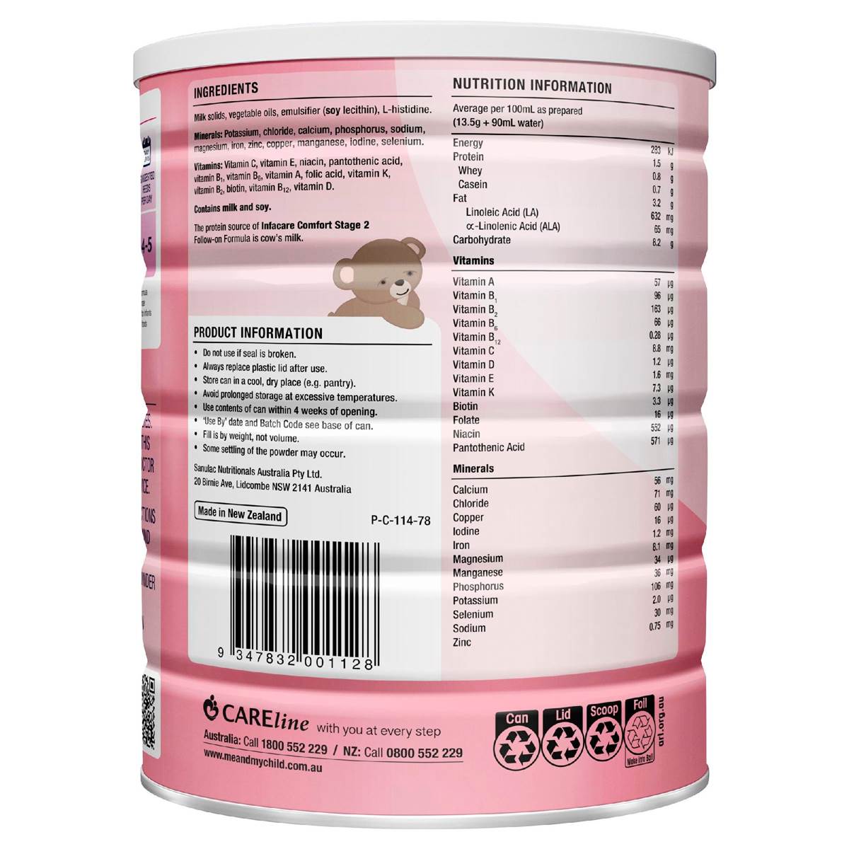 Infacare Comfort Follow On Stage 2 Infant Formula 6-12M 850g