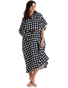 Gentle Offshore Poncho Towel in Black/White