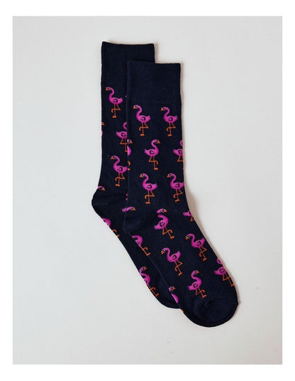 Flamingo Crew Sock in French Navy