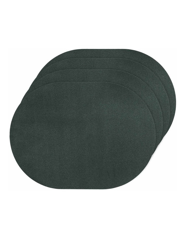 Hugo Vinyl Placemat 4 Pack in Dark Green