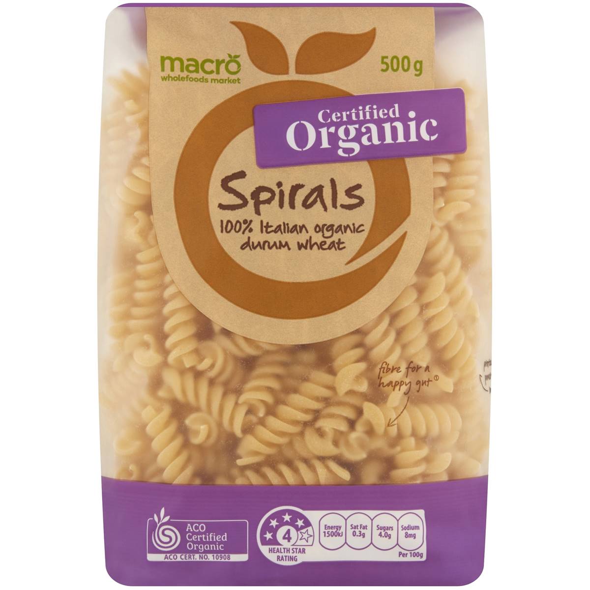Macro Organic Spirals Pasta 500g