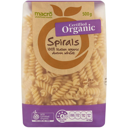 Macro Organic Spirals Pasta 500g