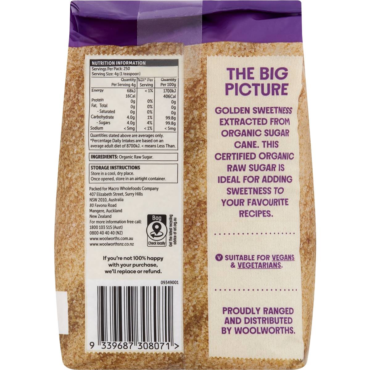 Macro Organic Raw Sugar Organic 1kg