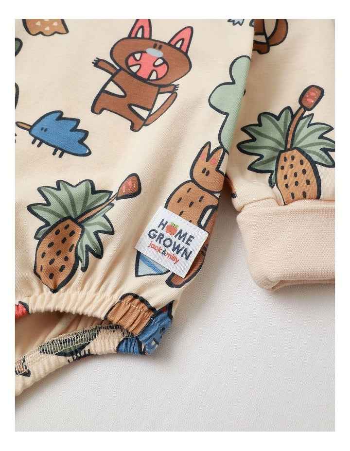 Albi Animals Bodysuit in Oat Marle