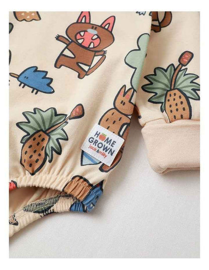 Albi Animals Bodysuit in Oat Marle