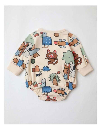 Albi Animals Bodysuit in Oat Marle