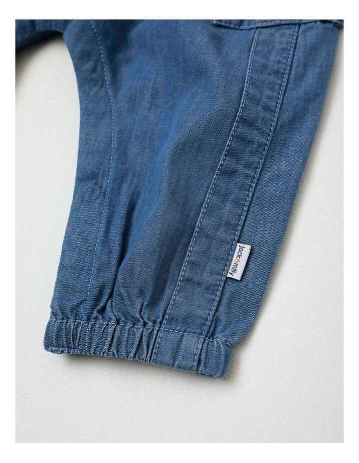 Clay Denim Overall & Restro Sport Tee Set in Multi